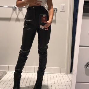 faux leather high waisted pants
